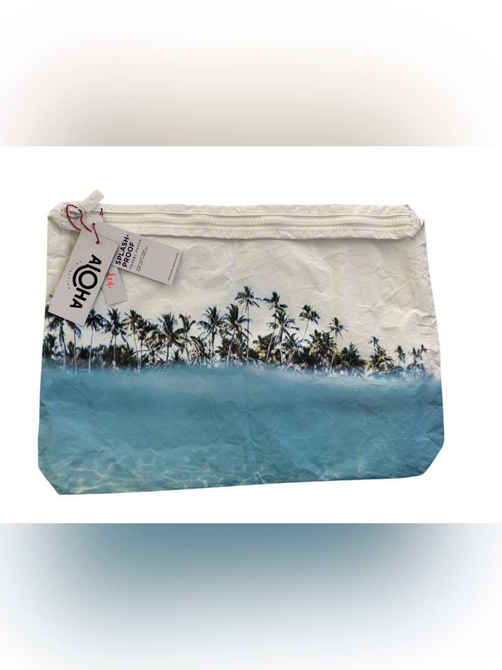 ALOHA Collection Pouch Tahiti Max Temae Blue Water and Palm Trees ** READ #NE